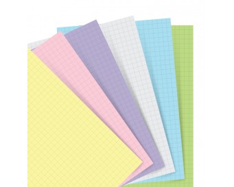 Náplň pro Filofax osobní - papír čtverečkovaný, pastelový